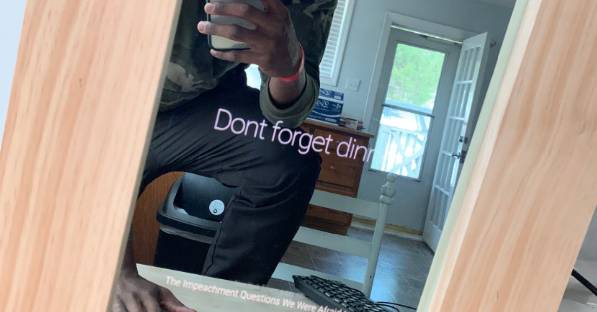 A Young Entrepreneur Has Built A Magic Mirror In His Own Home Showing All His Phone Alerts Without Having To Switch On His Device