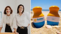 A school-run chat about suncream led mum Kelli Aspland to build a £5.5 million global business - after Dragons' Den stars Deborah Meaden and Peter Jones backed her idea.